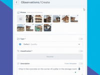 A scrolling experience showing how easy it is to use the new HammerTech Observations module for construction safety.