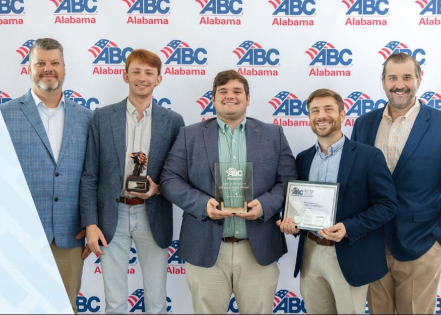 Image shows Gray Construction workers winning an ABC Safety Day Award for their use of AI.
